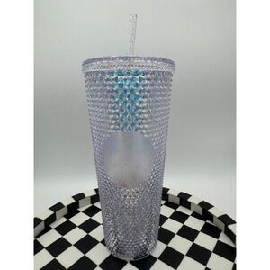 Starbucks 2023 Iridescent Clear Bling Studded Venti Tumbler 24‎ oz
